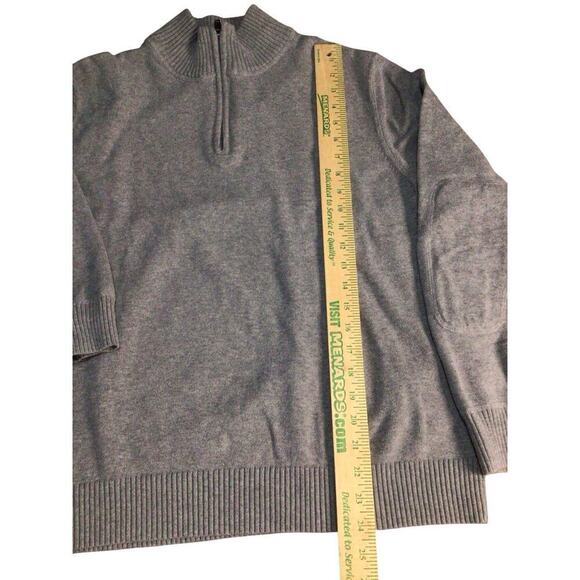 Lands End The Outfitters , Men’s 1/4 Zip Sweater Elbow Patch , Gray, Size Large - Picture 8 of 8